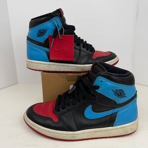 Jordan 1 Retro High OG NC to Chi Black Blue Red CD0461-046 Womens Size 7
